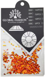 Global Fashion Decor pentru unghii, Swarovski, Romburi 3D, Global Fashion, culoare rosie, set 1440 bucati