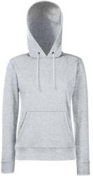 Fruit of the Loom F81 kapucnis Női pulóver, LADY-FIT HOODED SWEAT, Heather Grey - L