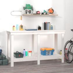 vidaXL Banc de lucru, alb, 140x50x80 cm, lemn masiv pin (822507)