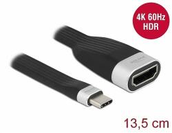 Delock FPC lapos csík kábel USB Type-C - HDMI (DP Alt Mode) 4K 60 Hz 13, 5 cm (86729)