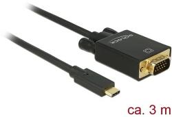 Delock Kábel USB Type-C csatlakozódugóval > VGA csatlakozódugóval (DP váltakozó mód) Full HD 1080p, (85263) - dellaprint