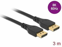 Delock DisplayPort kábel 8K 60 Hz 3 m DP 8K tanúsítvánnyal retesz nélküli (85911)