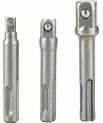 Extol dugókulcs adapter készlet 3db-os; 1/4" - 3/8" - 1/2", befogás: SDS Plus (8819695)