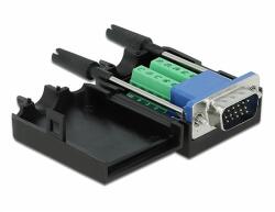 Delock VGA 15 tűs adapter apa - 10 tűs kapocstest házzal (66258)