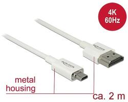 Delock Kábel Nagysebességű HDMI Ethernettel - HDMI-A-csatlakozódugó > HDMI Micro-D-csatlakozódugó, 3 (85151)