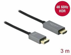 Delock Aktív DisplayPort 1.4 - HDMI kábel 4K 60 Hz (HDR) 3 méter hosszú (85930)