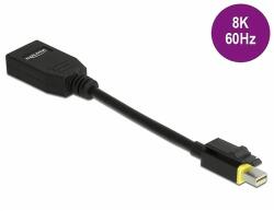 Delock Mini DisplayPort 1.4 DisplayPort adapter retesszel záró funkcióval 8K 60 Hz (65978) - dellaprint