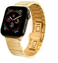 Alphajack Apple Watch 4/5/6/7/8/SE (38/40/41mm) fém óraszíj arany Alphajack
