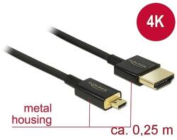 Delock Nagysebességű HDMI-kábel Ethernettel - HDMI-A-csatlakozódugó > HDMI Micro-D-csatlakozódugó, 3 (85119)