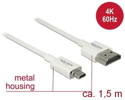 Delock Kábel Nagysebességű HDMI Ethernettel - HDMI-A-csatlakozódugó > HDMI Micro-D-csatlakozódugó, 3 (85150) - dellaprint