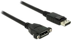 Delock Kábel, Displayport 1.2 dugó > Displayport hüvely, panelrögzítés, 4K 60 Hz 1 m (85114)