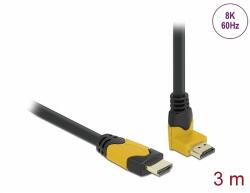 Delock High Speed HDMI kábel egyenes csatlakozódugóval - csatlakozódugóval 90 ívelt felfelé 48 Gbps (86990)