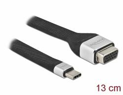 Delock FPC lapos csík kábel USB Type-C - VGA (DP Alt Mode) 13 cm (86935) - dellaprint
