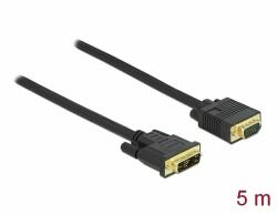 Delock Kábel DVI 12+5 csatlakozódugóval - VGA csatlakozódugóval 5 m (86751) - dellaprint