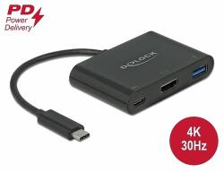 Delock USB Type-C adapter 4K 30 Hz s HDMI-hez A- és USB Type-C PD porttal (64091)