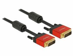 Delock Kábel DVI 24+1 csatlakozódugóval > DVI 24+1 csatlakozódugóval, 5 m, piros, fém (85676)
