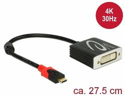 Delock Adapter USB Type-C csatlakozódugóval > DVI csatlakozóhüvellyel (DP váltakozó mód) 4K 30 Hz (61213)