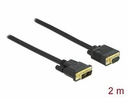 Delock Kábel DVI 12+5 csatlakozódugóval - VGA csatlakozódugóval 2 m (86749)