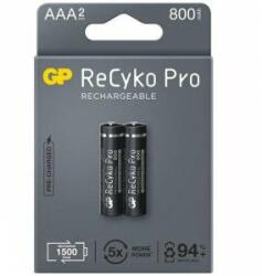 GP Batteries Acumulator Baterie GP R03 AAA 850mAh NiMH 85AAAHCB-EB2 RECYKO+ PRO pana la 1500 cicluri, 2 buc. într-un pachet