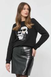 KARL LAGERFELD bluza femei, culoarea negru, cu imprimeu PPYX-BLD06Y_99X
