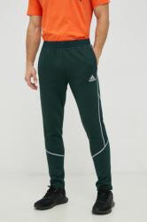 adidas pantaloni de trening barbati, culoarea verde, neted 9BYY-SPM0NM_97X