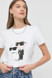 Karl Lagerfeld tricou din bumbac culoarea alb PPYX-TSD0CU_00X