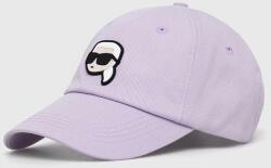 Karl Lagerfeld șapcă de baseball din bumbac culoarea violet, cu imprimeu PPYX-CAU01I_48X