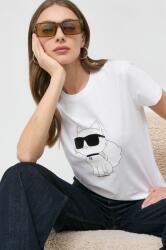 Karl Lagerfeld tricou din bumbac femei, culoarea alb PPYX-TSD0CT_00X