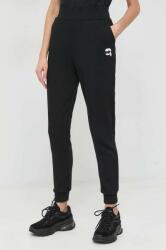 Karl Lagerfeld pantaloni de trening femei, culoarea negru, cu imprimeu PPYX-SPD07R_99X
