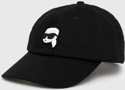 Karl Lagerfeld șapcă de baseball din bumbac culoarea negru, cu imprimeu PPYX-CAU01I_99X