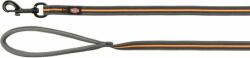 TRIXIE Fusion Tracking Leash - lesă de urmărire cauciucată cu mâner căptușit (M-XL | 5 m lungime | 17 mm lățime | Portocaliu / Gri) (207551)