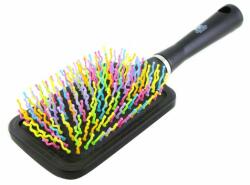Global Fashion Perie pentru descurcarea părului cu pini ondulați, 9886RX, negru/multicolor