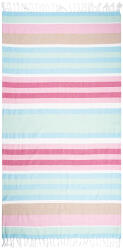 4home Prosop Fouta Stripes pink cu franjuri, 90 x 170 cm Prosop