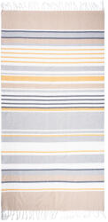 4home Prosop Fouta Stripes yellow cu franjuri, 90 x 170 cm