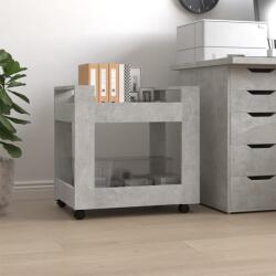 vidaXL Бюро на колелца, бетонно сиво, 60x45x60 см, инженерно дърво (816604)