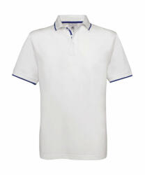 B and C Uniszex rövid ujjú galléros póló B and C Safran Sport Tipped Polo XL, Fehér/Királykék