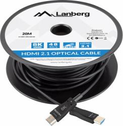 Lanberg CA-HDMI-30FB-0200-BK HDMI 2.1 - HDMI Optikai kábel 20m - Fekete (CA-HDMI-30FB-0200-BK)