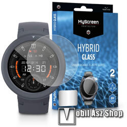 MYSCREEN Protector Hybrid Glass okosóra flexibilis üveg képernyővédő - ÁTLÁTSZÓ - 2 db, 8H, A képernyő sík részét védi - Xiaomi Amazfit Verge