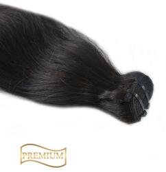 HairExtensionShop Prémium Tresszelt Póthaj Hajhosszabbításhoz Natúrfekete 60cm (Szín #1b) (VW601b)