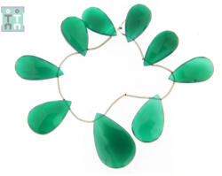  Onix Verde Margele Pietre Semipretioase Picatura Fatetata - 26-35 x 14-23 mm - Lungime Sirag 20 cm
