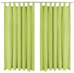 VidaXL Draperii micro-satin cu bride, 2 buc, 140 x 175 cm, verde (132222)