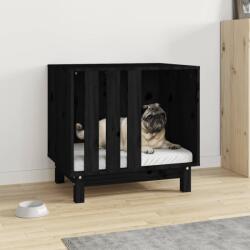 vidaXL Casă pentru câini, negru, 60x45x57 cm, lemn masiv de pin (822480)