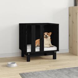 vidaXL Casă pentru câini, negru, 50x40x52 cm, lemn masiv de pin (822475) - vidaxl
