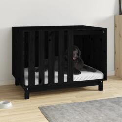 vidaXL Casă pentru câini, negru, 90x60x67 cm, lemn masiv de pin (822490)