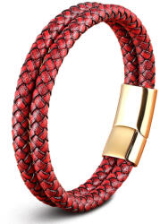 BeSpecial Bratara rosie dubla din piele naturala si inox (BIGP0125_21)