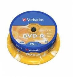Verbatim DVD-R, 4, 7 GB, 16x, acoperire AZO, 25 bucăți în ax