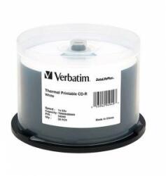 Verbatim CD-R Verbatim, 700 MB, 52x, cu strat alb pentru imprimare cu jet de cerneală, 50 bucăți în ax