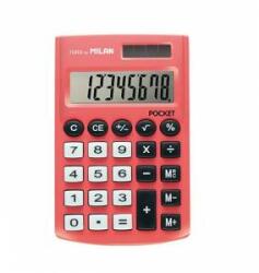 MILAN Calculator de buzunar Milan, 8 cifre, în blister, roșu
