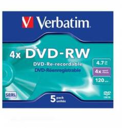 Verbatim DVD-RW, reinscriptibil, 4, 7 GB, 4x, într-o cutie