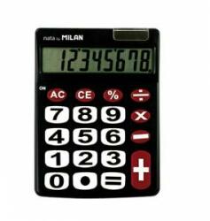 MILAN Calculator Milan, 8 cifre, cu butoane mari, negru, în blister